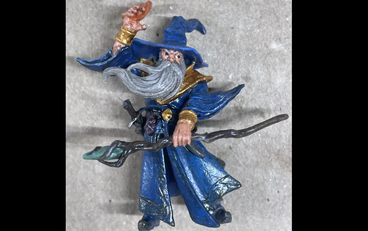 Cornelius Greathat wizard miniature after shading