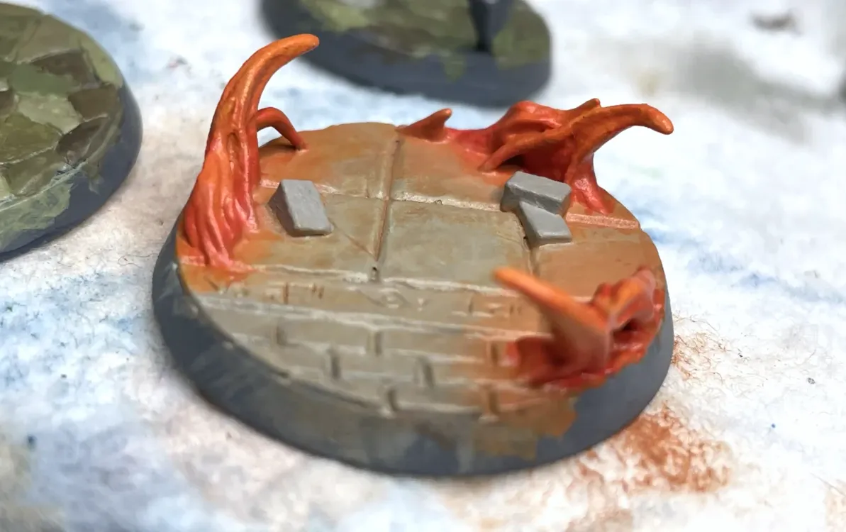 Painted base for the Cornelius Greathat wizard miniature